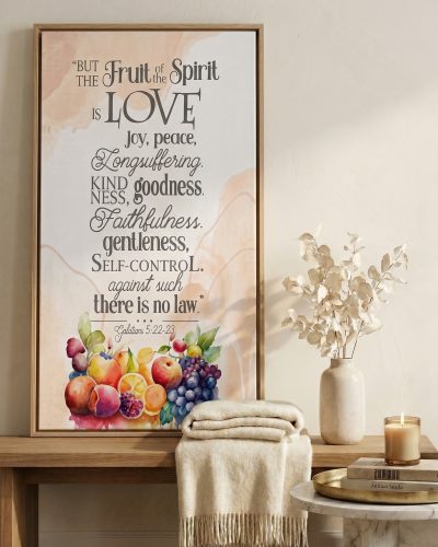 Canvas on wall table